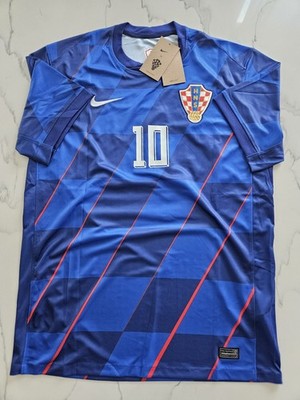 Luka Modric #10 Blue Croatia Nation Team Jersey Mens Size Medium