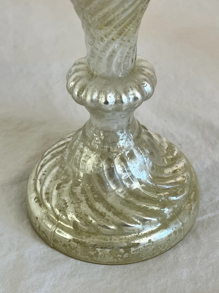 Pottery Barn 水星玻璃烛台两件套古董风格 — 第 4/4 张图片