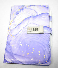 Diary w/ Lock A5 Lockable Journal Combination Lock Diary Purple Color w/ Pen