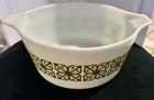 Vintage PYREX Set of 2 Round Mixing Bowls White Green Nesting Verde #474-B 475-B — photo 7