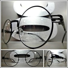 Men Classic Elegant VINTAGE RETRO Style Clear Lens EYE GLASSES Round Black Frame