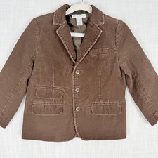 Janie and Jack Boys Brown Corduroy Blazer Jacket 3-Button Suit Coat Size 4T