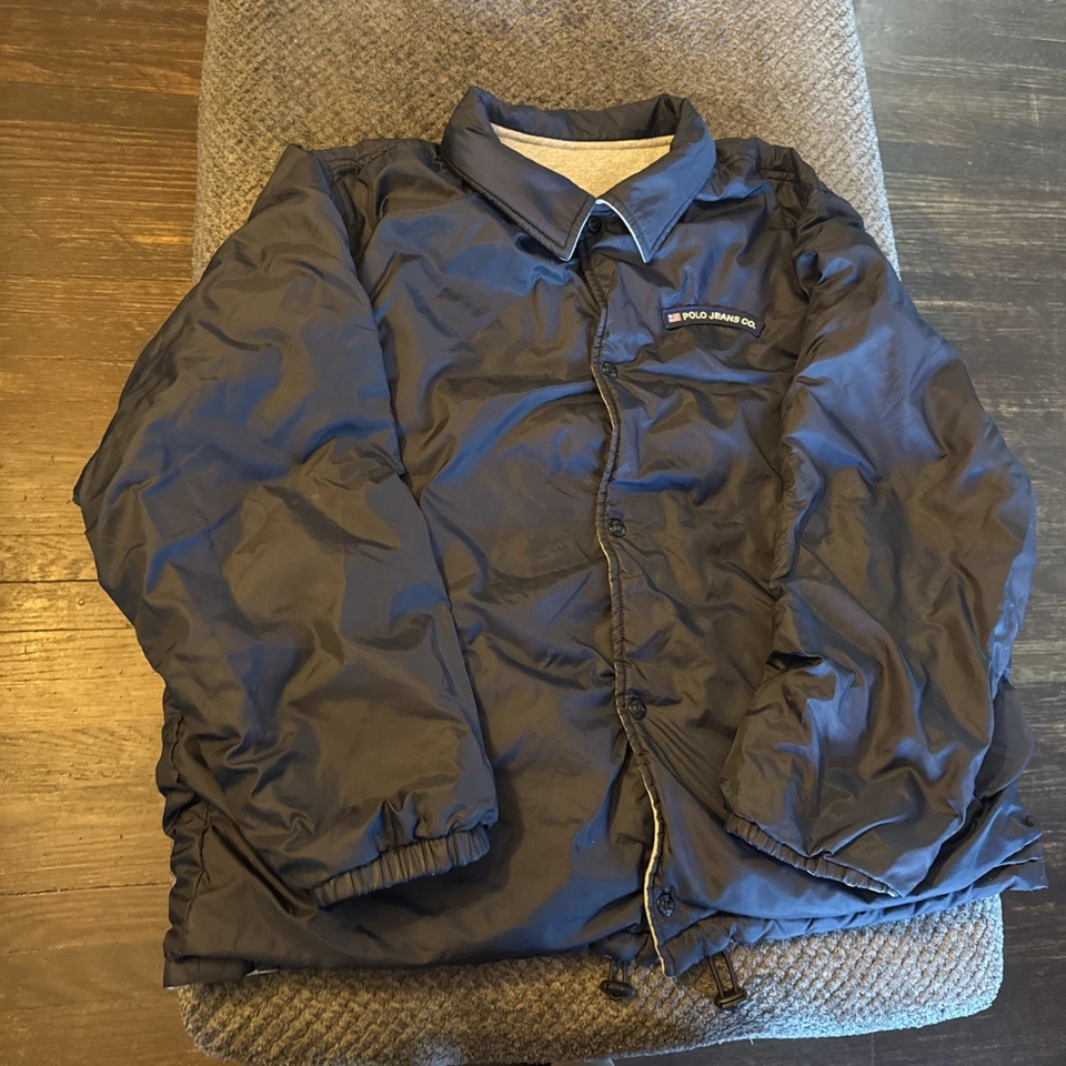 Vintage 90s Polo Jeans Co Ralph Lauren Reversible Jacket Coat Men’s Large - Image 3 of 4
