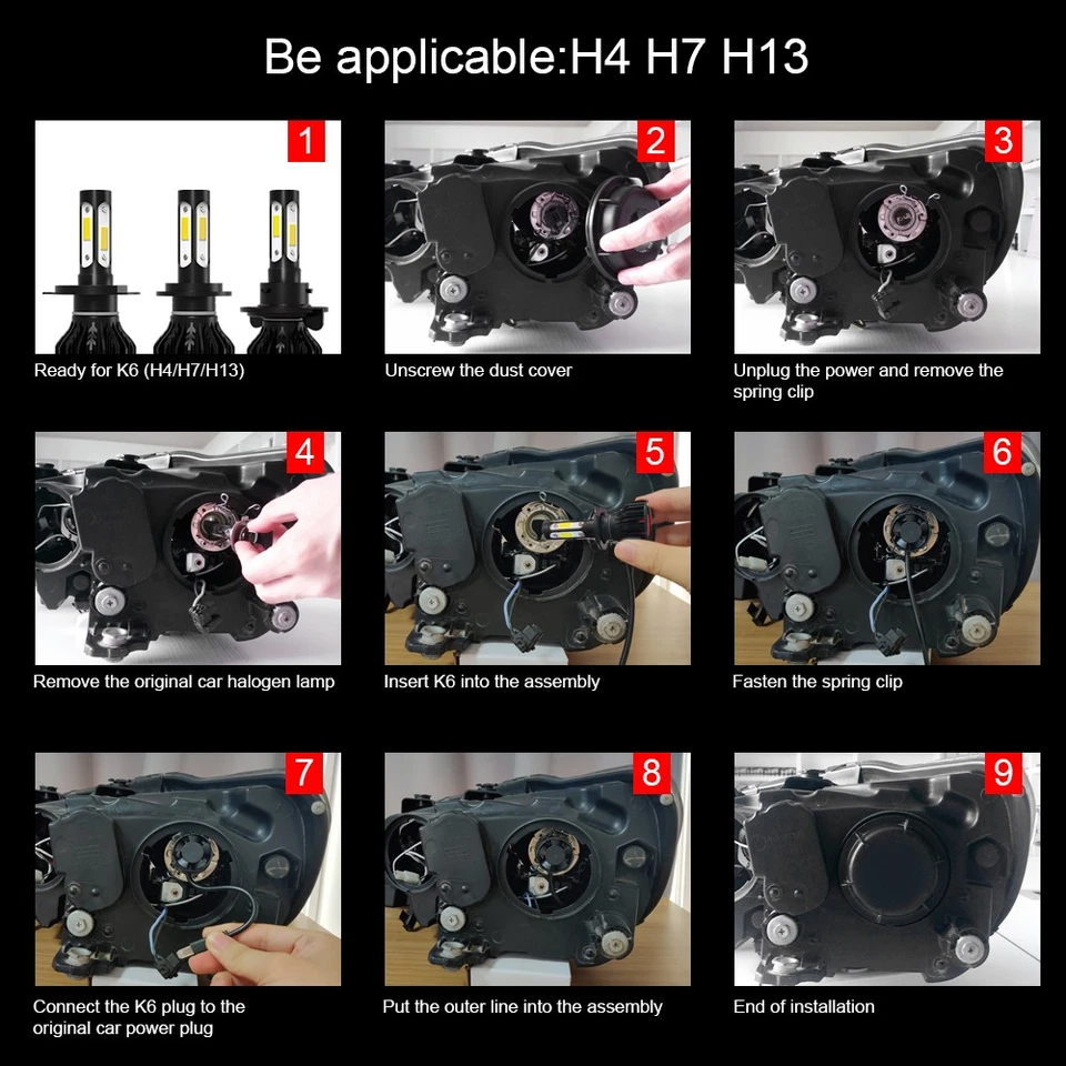 Faróis de LED combo lâmpadas de neblina para Ford Explorer Sport Trac 2007-2010 9008 - Imagem 3 de 4