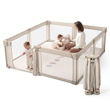 Baby Playpen Portable, Pre-Assembled Play Pen 71x79 Large Foldable Playpen fo...
