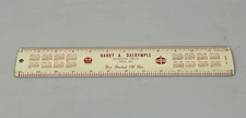 1951 Vintage Standard Oil Red Crown Metal Advertising Ruler Huntington Indiana