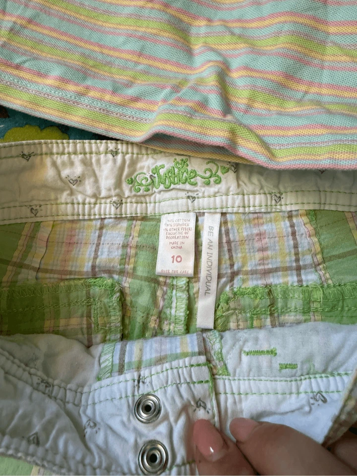 Paquete de ropa vintage Y2K años 2000 niña pana a cuadros tamaño bajo Justice Foto 4 de 4