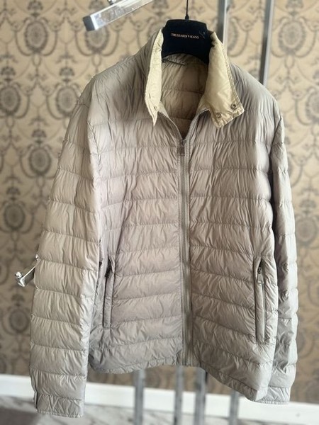 Men Moreschi Puffer Jacket Grey Microfiber 52-54