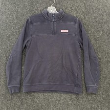 Vineyard Vines Pullover Boy's XL 18 Navy Blue Shep Shirt 1/4 Zip Sweater