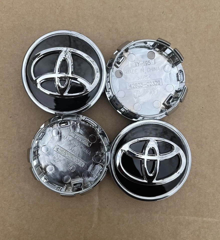 4x TOYOTA 62mm Black Wheel Center Caps, Camry Avalon RAV4 C-HR PriusVS Corolla - Image 2 of 4