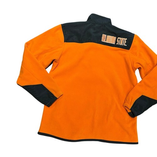 OSU Oklahoma State University Men’s Medium Orange and Black Fleece Jacket - Picture 2 of 8