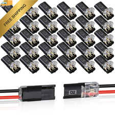 30PCS Double Wire Plug in Connector,Pluggable Low Voltage Black