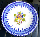 SIGNED Spanish Ceramic Hand Painted Floral Serving Dish -Made in Spain — photo 1