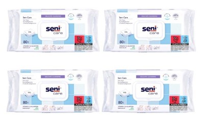 Seni Care Feuchtpflegetücher - 4 x 80 Stück Hautreinigung Sanfte Pflege