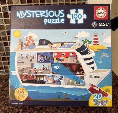 MSC Cruise Mysterious 100 Piece Puzzle, Pen & Hidden Objects, New Sealed In Box