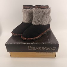 Bearpaw Womens Winter Ankle Boots Size 8 Faux Fur Lined Excellent Condition