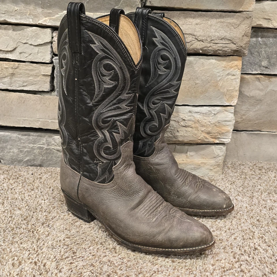 Botas vaqueras occidentales de cuero negras y verdes Dan Post de colección para hombre 10 EW Foto 4 de 4