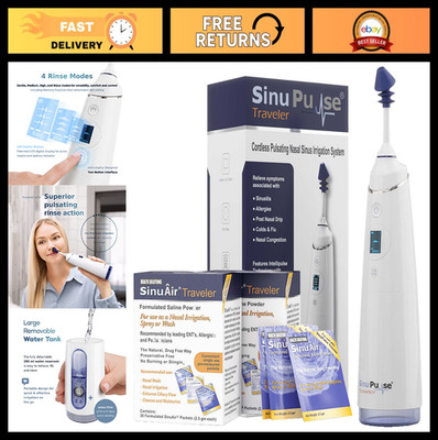 SinuPulse Traveler with 30 Sinuair Packets - Cordless Pulsating Nasal