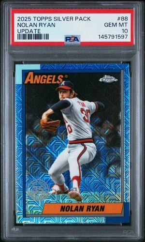 2025 Topps Update 1990 Baseball #U90C-88 Nolan Ryan Silver Pack Chrome PSA 10