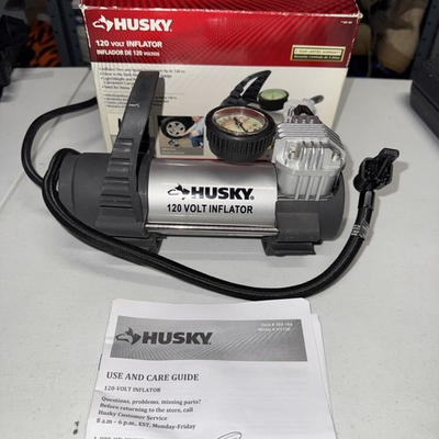 #ad HUSKY 120 VOLT INFLATOR PORTABLE 365 164 130psi Glow In Dark Gauge $49.95