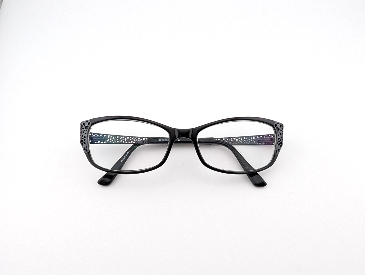 bebe Eyeglasses, Frames Only, Vibrant BB5134, 001 Jet, 53-16-135