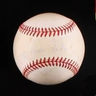 RAMIRO MENDOZA SIGNED OAL GENE BUDIG BASEBALL w/ JSA LOA