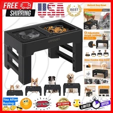 Non-Slip Elevated Pet Bowls for Dogs & Cats - Modern Space-Saving Design