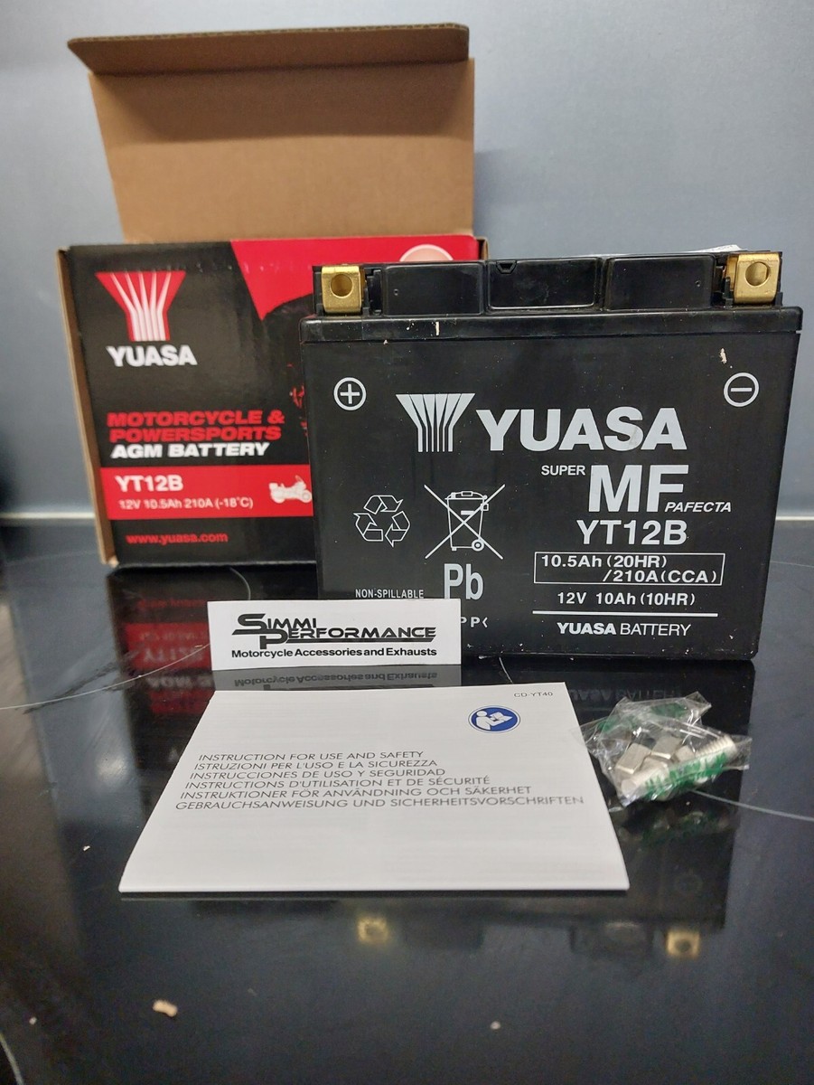 Yuasa Battery Kawasaki ZX10R Ninja 2004 - 2009 2010 YT12B Sealed