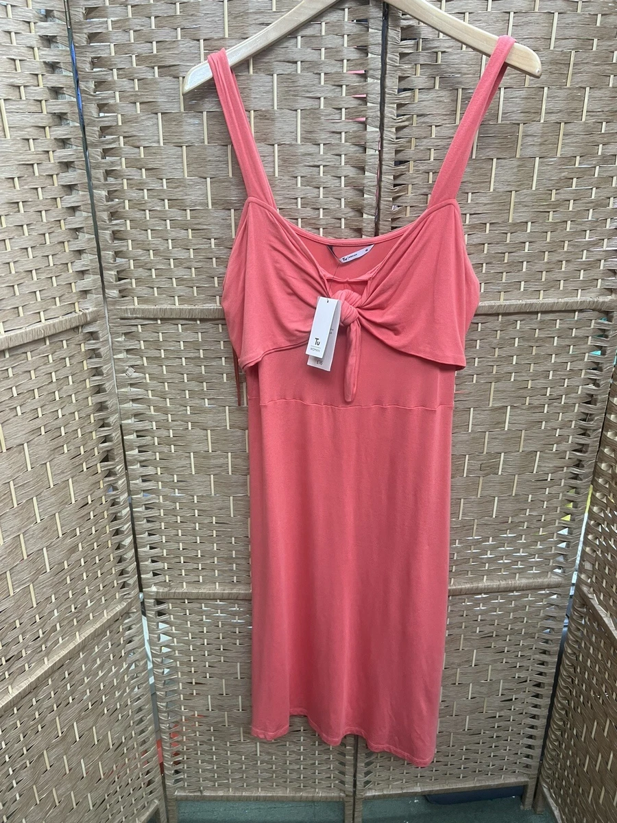 Sleeveless coral dress sale