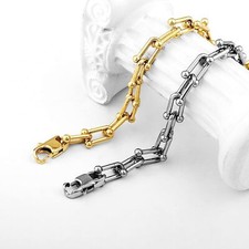 Titanium Steel Chain Bracelet Gold Silver Plated Simple Gold Collarbone Bracelet
