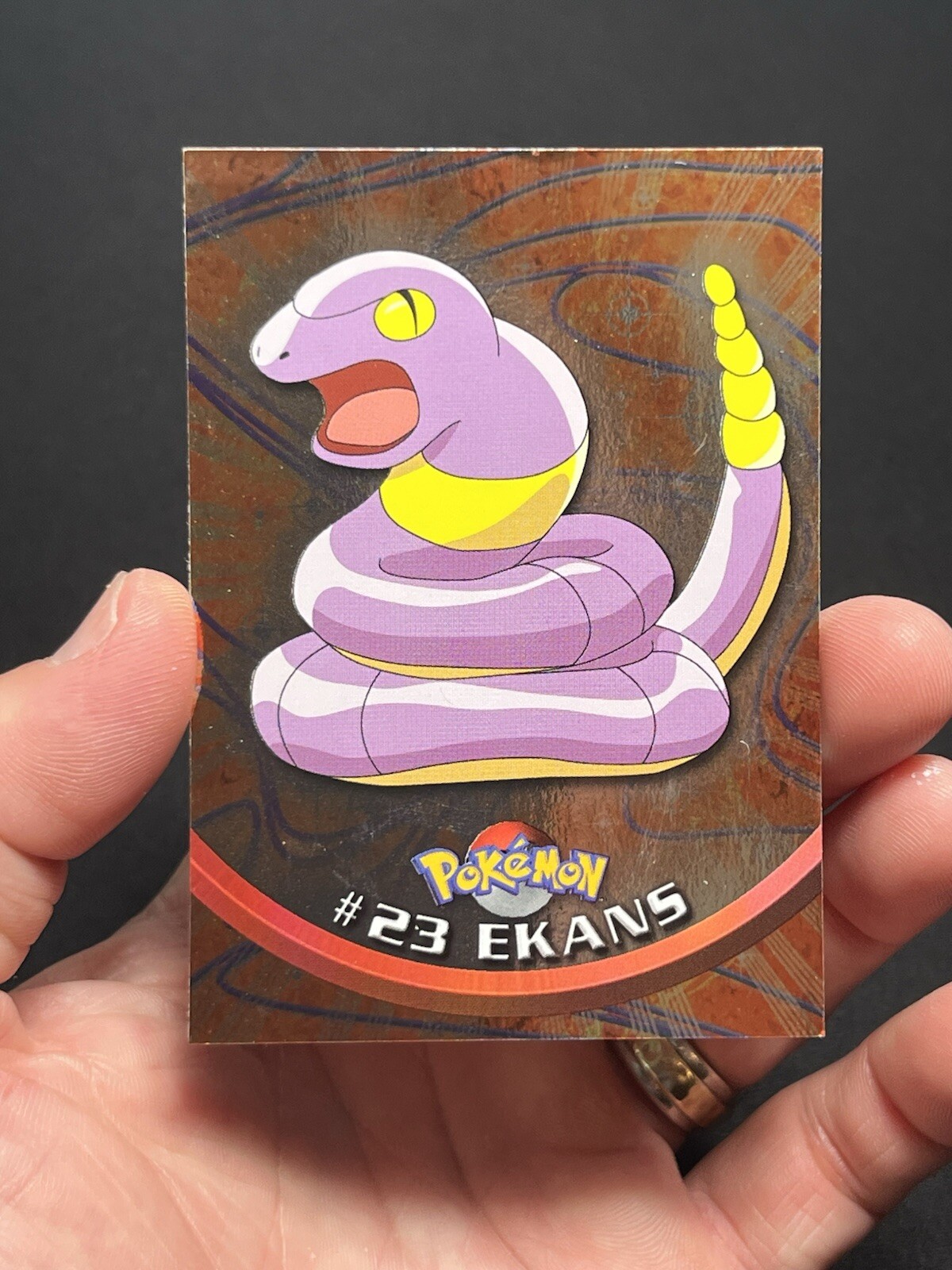 POKEMON CARD Foil/Holo EKANS #23 Blue Label Topps TV Animation Edition