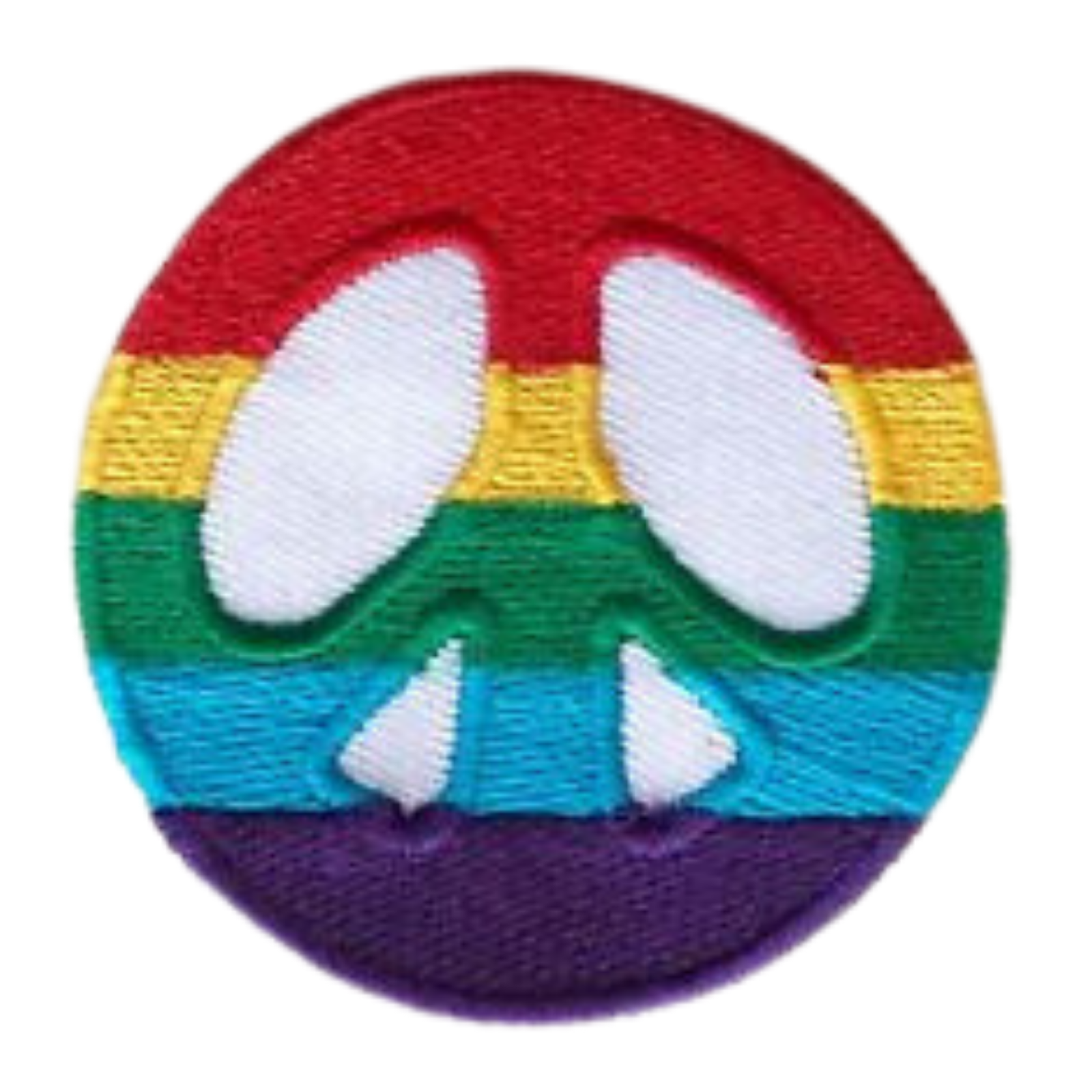 Rainbow Peace Logo Large Iron-On Embroidered Patch