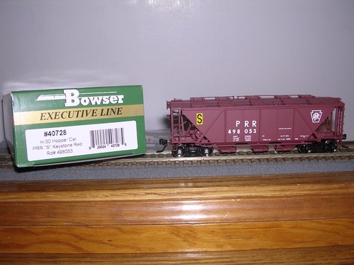 Tolva cubierta de 3 bahías BOWSER #40730 PRR "Keystone" "Oxide" S H-30 #498056 1/87 | Zustand: New