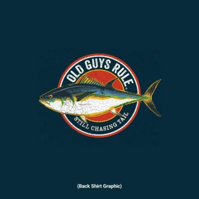 New OLD GUYS RULE T SHIRT STILL CHASING TAIL FISH T SHIRT