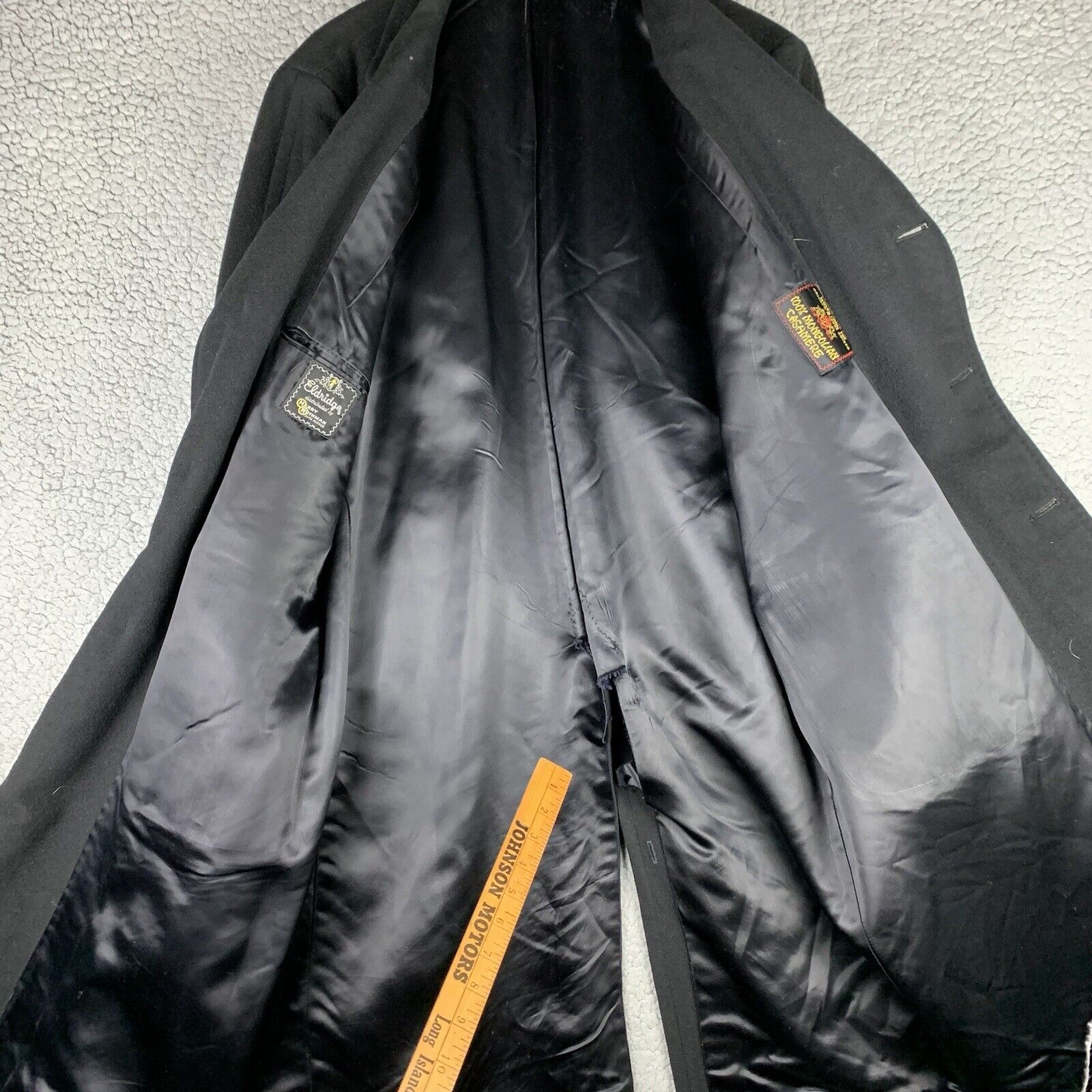 Vintage Cashmere Overcoat Trench Black 42 L Men’s… - image 11
