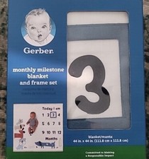 Gerber Monthly Milestone Blanket And Frame Set For A Boy