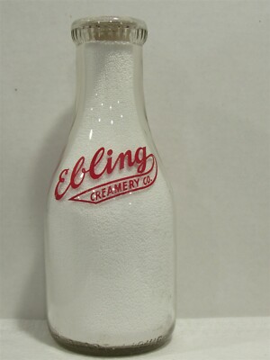 TRPQ Milk Bottle Ebling Creamery Co Dairy Farm Detroit MI WAYNE CO Golden Jersey