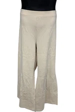 IMAN Women's Global Chic Pull-On Wide Leg Ponte Pant Cream