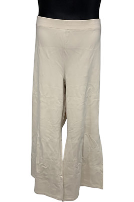 IMAN Women's Global Chic Pull-On Wide Leg Ponte Pant Cream