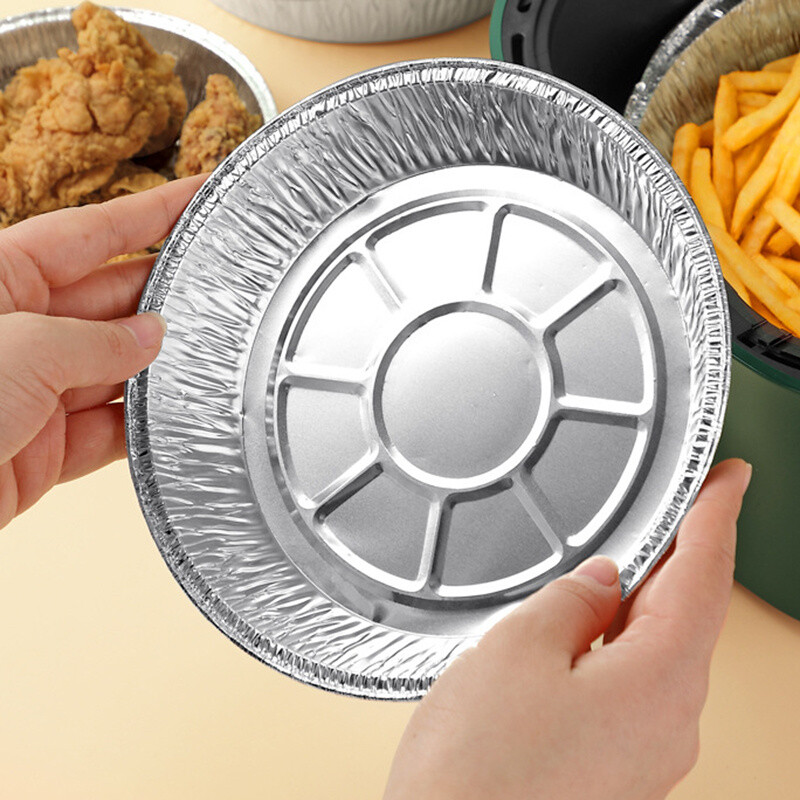 6"/7"/8" 50PCS Foil Tray Pizza Tray Air Fryer Special Aluminum Foil Tin