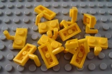 LEGO Lot of 12 Yellow 1x2 Plates with Arm Up Specialty Parts and Pieces