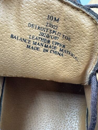 RJ Colt Detroit Men's Shoes Sz 10 M Brown Leather Split Toe Oxford Ankle Boots - Picture 10 of 10