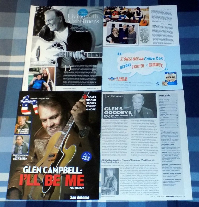 GLEN CAMPBELL MAGAZINE PHOTO PINUP SCRAPBOOK CLIPPINGS & POSTCARD