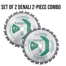 2 Denali 6-1/2" General Purpose 5/8 Arbor 18/24-Tooth Combo Circular Saw Blades