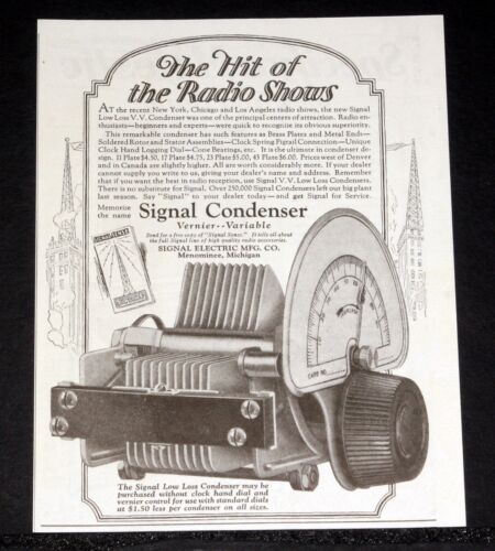 impreso 1925 la revista vieja, Vernier señal condensador, el éxito de Show!! | eBay
