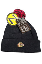 Chicago Blackhawks Cuffed Knit Beanie Hat Winter Ski Cap Toque NEW by Zephyr