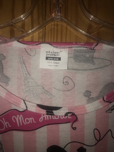 Relevant Products Women's Short Sleep Shirt/ Nightgown ~ One Size Nwot