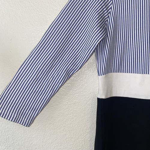 J. Jill Delft Blue Striped Color Block Shift Tunic Modal Dress Size XS - Picture 4 of 8