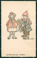 WW1 WWI Propaganda Italiana Assistenza Bambini Golia RIFILATA cartolina XB6828