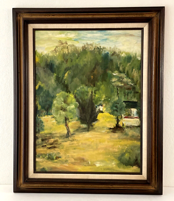#ad Vintage Mid Century Impressionist Painting 25x32quot; Country House MI Landscape $179.00
